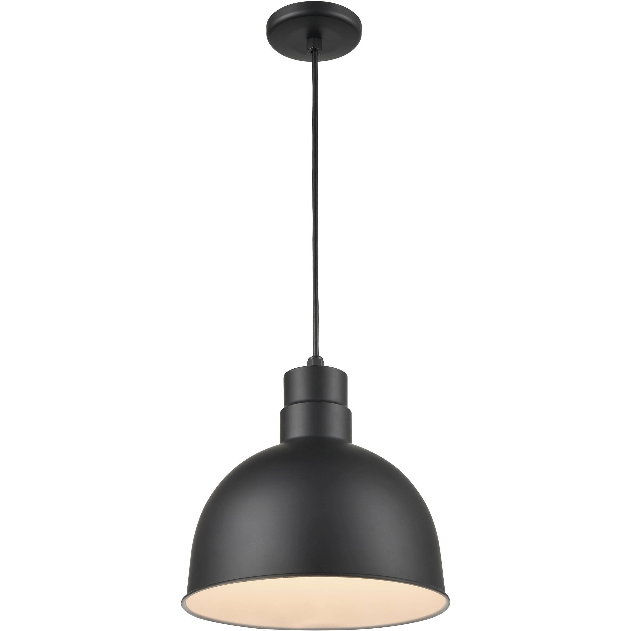 R Series LED 12 inch Satin Black Pendant Ceiling Light